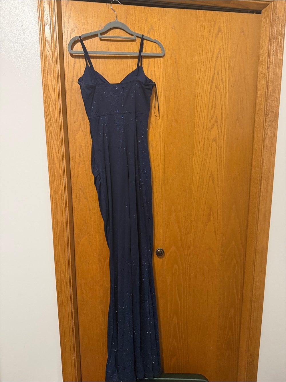 Windsor Navy Sparkle Draped Cowl Maxi Dress - Picture 3 of 5